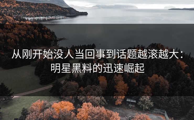 从刚开始没人当回事到话题越滚越大：明星黑料的迅速崛起