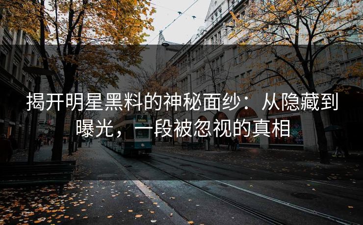 揭开明星黑料的神秘面纱：从隐藏到曝光，一段被忽视的真相